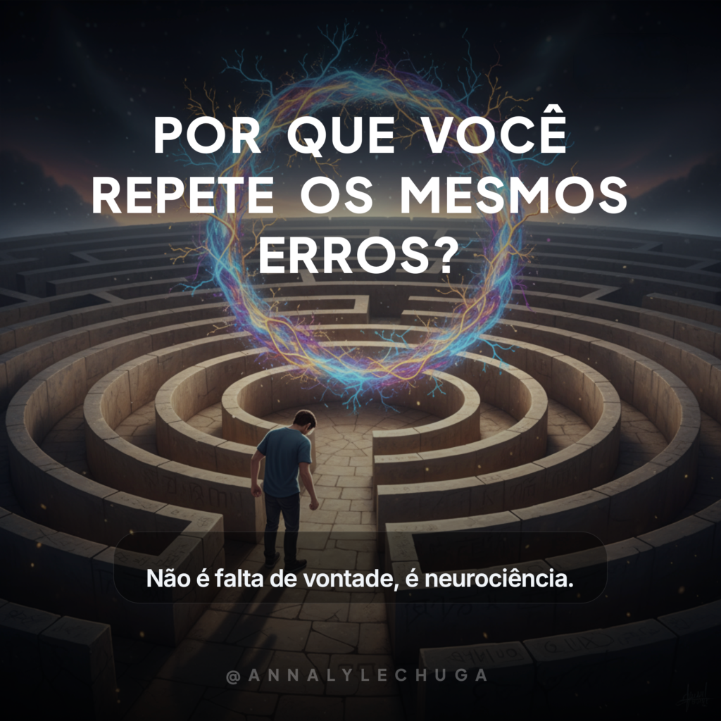 Representação visual da Default Mode Network e sua influência nos padrões emocionais inconscientes.